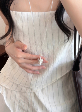 韩系花朵爱心串珠小众设计项链
