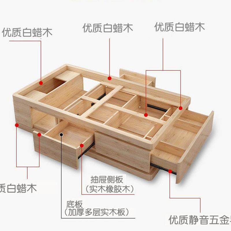 北欧简约白蜡木实木岩板茶几电视柜组合客厅家用可伸缩茶几电视柜,淘宝优惠券,粉丝福利购,淘宝优惠卷