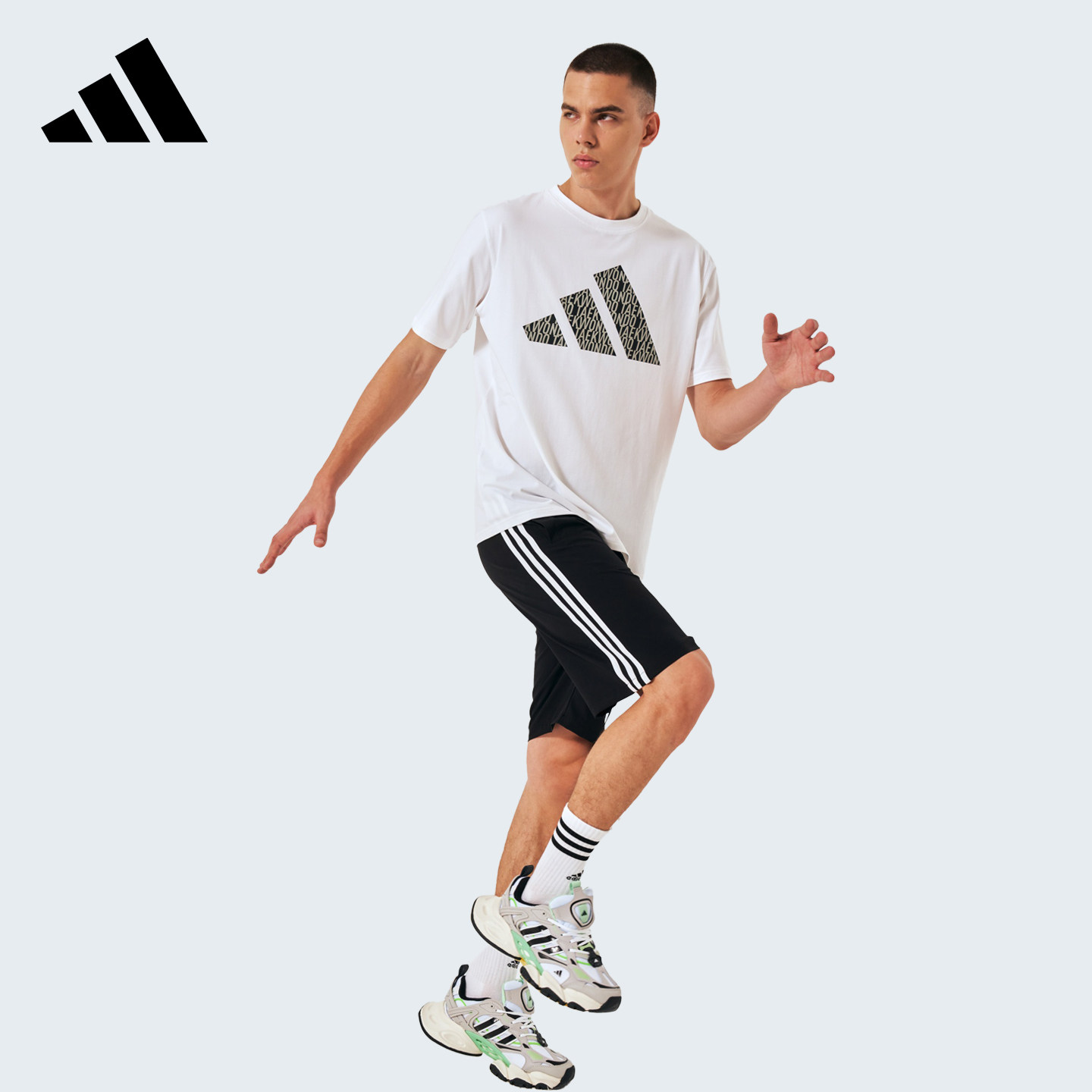 Adidas ���ϴ�˹ �п��ı��������˶�T�� ͸��ӡ������ 72.32Ԫ+9.51Ԫ�Խ��