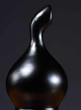 实木黑色葫芦摆件家居客厅玄关仿古实木葫芦客厅装饰红木工艺品