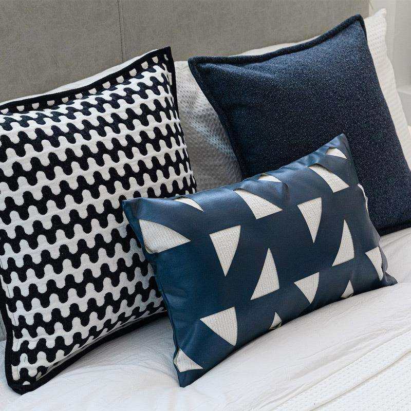 现代简约样板间软装床品男孩卧室儿童房蓝色系床搭毯床旗抱枕套件,淘宝优惠券,粉丝福利购,淘宝优惠卷