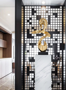 现代抽象树脂雕塑摆件酒店样板房软装艺术摆设玄关会所桌面装饰品