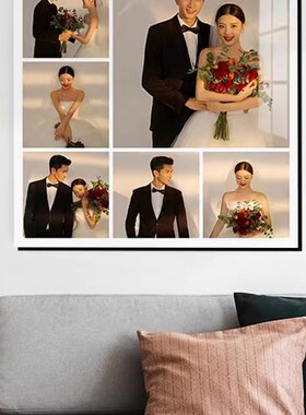 三四六九宫格相框摆台定制水晶洗相片婚纱照艺术多照片制作加打印