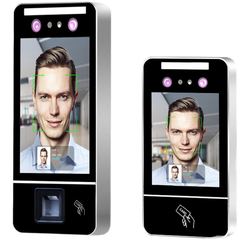 Dynamic face recognition, attendance and access control all-in-one machine, fingerprint and face brushing access control machine, glass door magnetic lock access control system