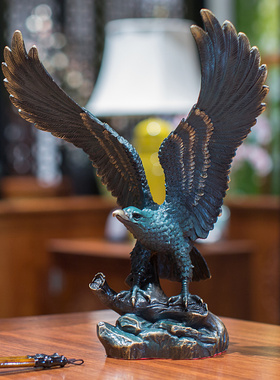 铜老鹰大鹏展翅摆件客厅办公室桌装饰大展宏图鸿图开业礼品送领导