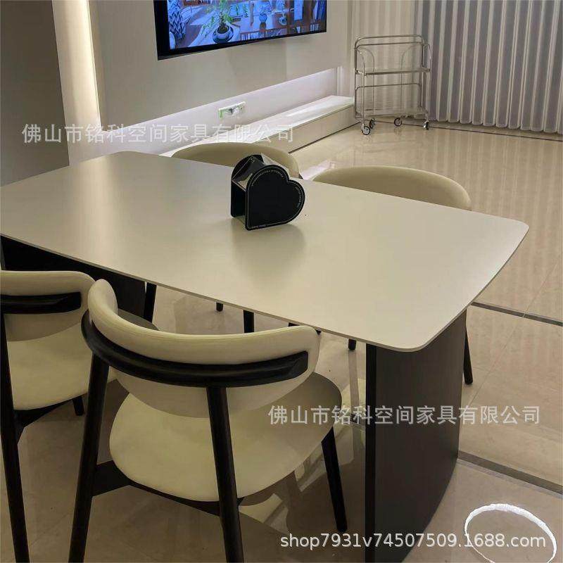 意式极简德利丰岩板餐桌现代简约长方形家用饭桌小户型纯白桌子,淘宝优惠券,粉丝福利购,淘宝优惠卷