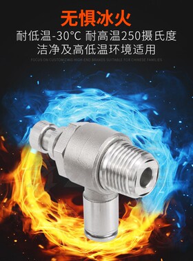 304不锈钢气动气管接头调速单向限流气缸节流阀SL6-01/8-02/10-03