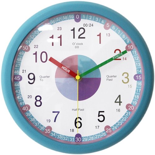 儿童卡通挂钟圆形卧室客厅简约创意现代装饰时钟静音太阳塑料钟表 - 图3