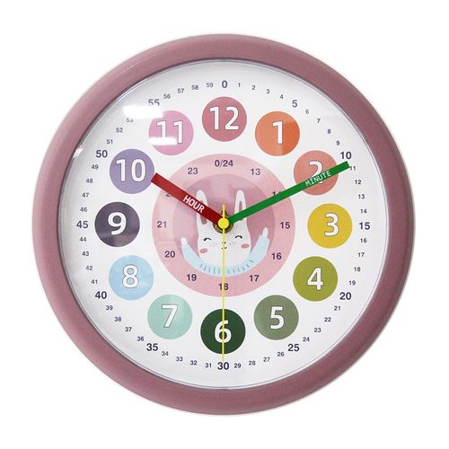 儿童卡通挂钟圆形卧室客厅简约创意现代装饰时钟静音太阳塑料钟表 - 图1
