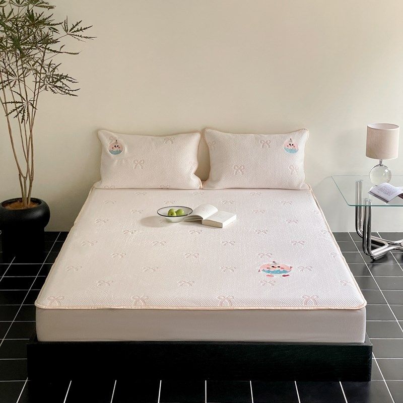 梨梦 甜甜圈 可爱冰丝凉席三件套凉感豆豆夏季席子床笠款双人床上,淘宝优惠券,粉丝福利购,淘宝优惠卷