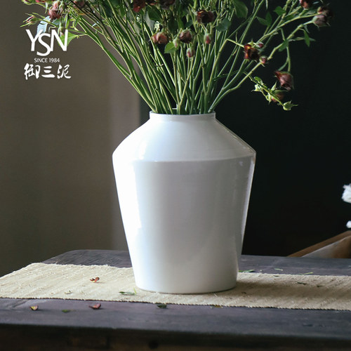 现代简约高级感陶瓷花瓶白色插花摆件水培干花花瓶客厅家居装饰 - 图1