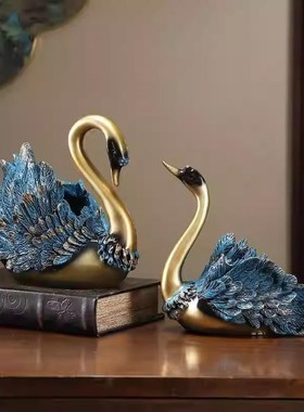 天鹅摆件家居饰品客厅电视柜工艺品摆设玄关酒柜装饰品