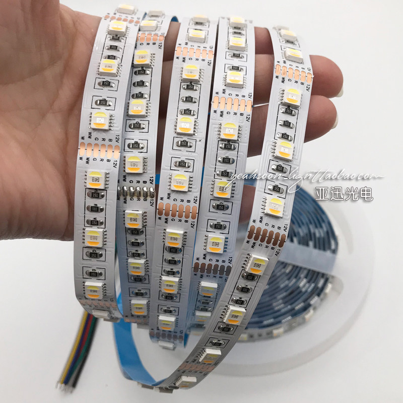 led贴片灯带高亮防水12v七彩+双色温96灯珠五合一rgbcw软灯条24v,淘宝优惠券,粉丝福利购,淘宝优惠卷