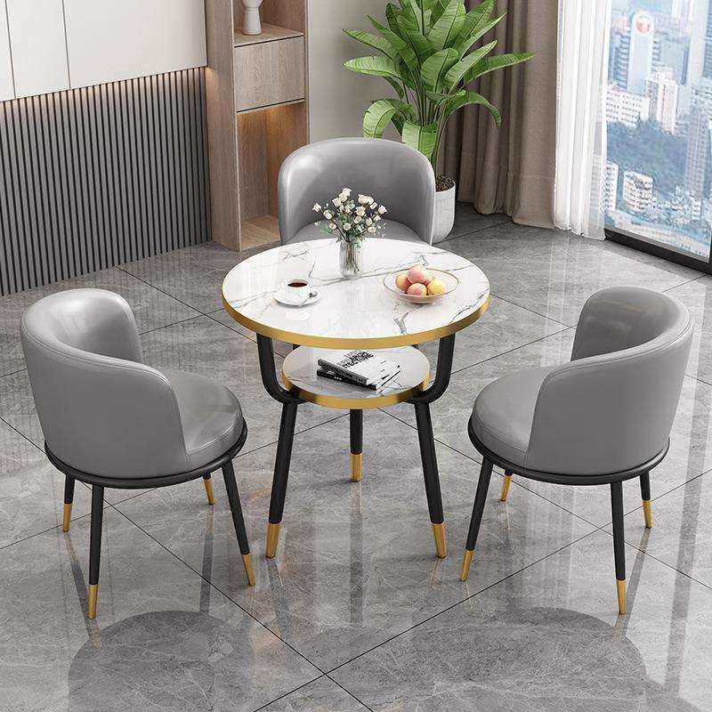 简约轻奢洽谈桌椅组合店铺岩板休闲接待桌椅会客接待小圆桌办公室,淘宝优惠券,粉丝福利购,淘宝优惠卷