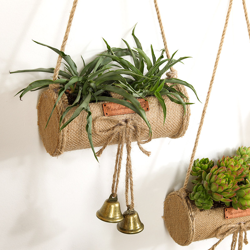 田园风格空花篮墙面壁挂装饰墙壁墙上创意麻绳吊篮阳台客厅装扮,淘宝优惠券,粉丝福利购,淘宝优惠卷