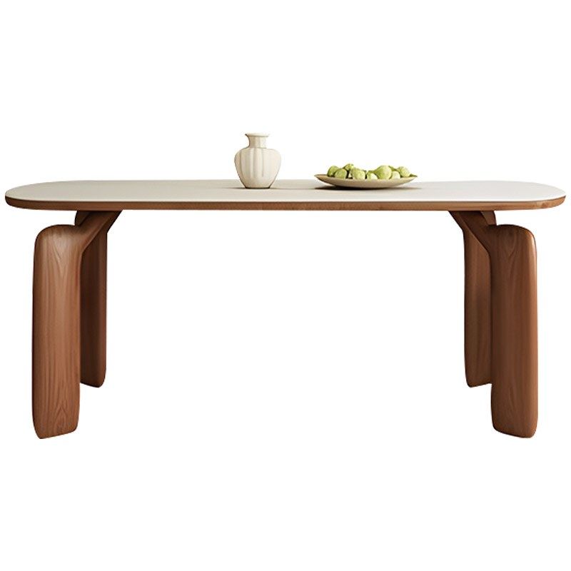 复古风实木餐桌大象腿白蜡木胡桃色长方形家用饭桌实木岩板餐桌椅,淘宝优惠券,粉丝福利购,淘宝优惠卷