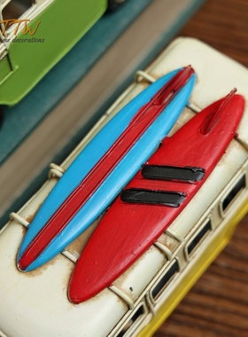 铁艺彩色巴士老爷汽车个性复古儿童房餐厅桌面模型店铺装饰品摆件