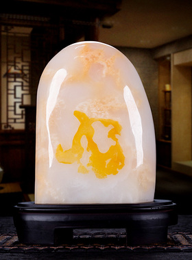 石诚记天然原石摆件客厅办公室玄关饰品奇石玉石工艺品泰山石敢当