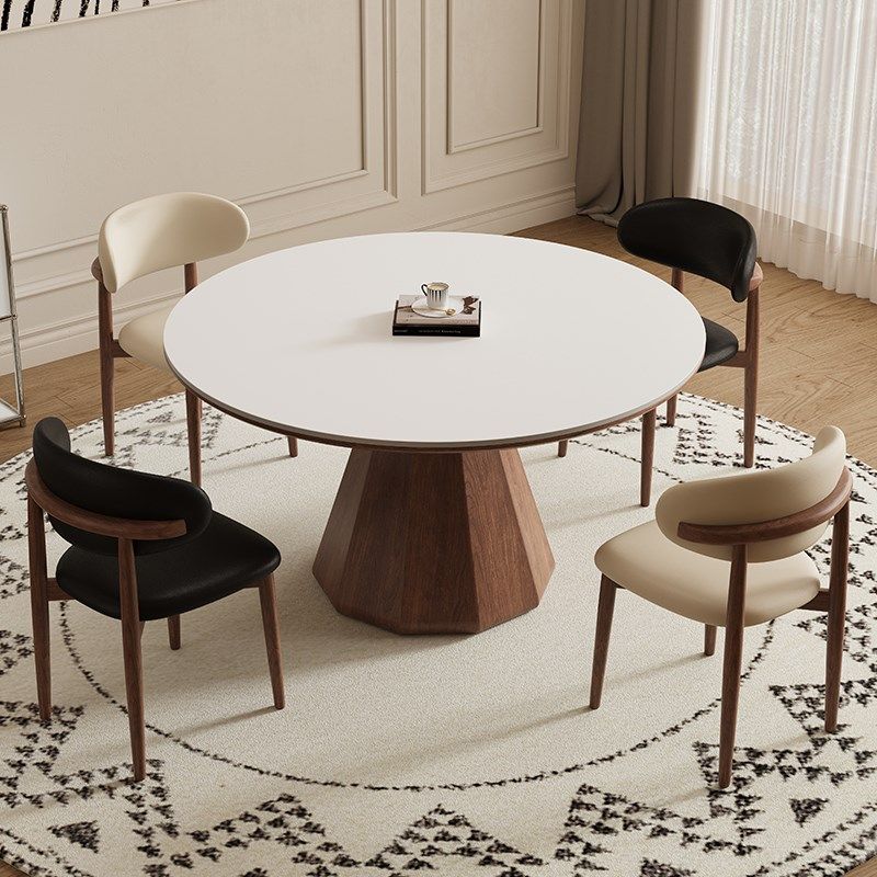 德利丰实木餐桌圆形小户型法式奶油中古风高端全托纯白圆桌饭桌子,淘宝优惠券,粉丝福利购,淘宝优惠卷