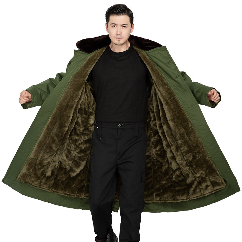 超长东北军棉大衣男冬季加厚加绒保安绿色棉衣防寒服保暖劳保棉袄,淘宝优惠券,粉丝福利购,淘宝优惠卷
