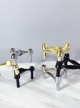 复古摆件创意分子结构金属组合设计师样板间简约拼接烛台