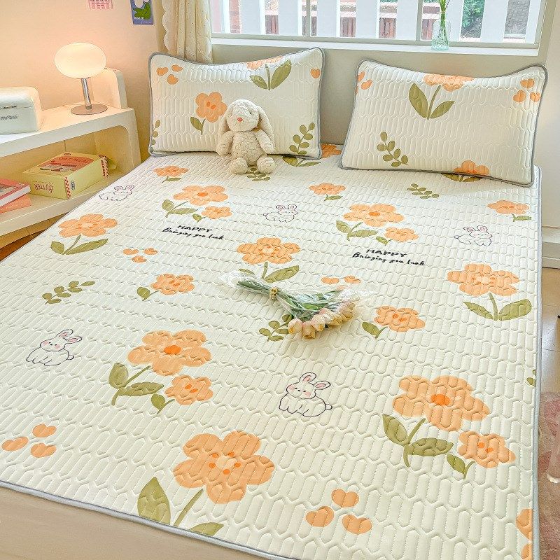 韩版少女心乳胶薄床垫夏天可水洗床褥学生凉席卡通单人1.2m冰丝席,淘宝优惠券,粉丝福利购,淘宝优惠卷