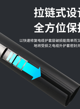 拉链式热缩管三倍收缩带胶防水电缆修补片包覆片开口式高压护套管