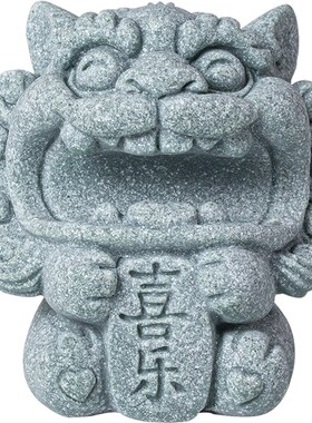 创意小狮子招财茶宠摆件可爱风狮爷笔搁笔架镇纸茶桌书房装饰礼品