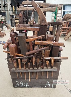 件旧老物怀木具工具民俗传统木工用具鲁班工匠70年代摆件刨子墨斗