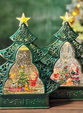 圣诞节礼物水晶球八音盒送儿童女孩生日礼物八音盒下雪圣诞树摆件