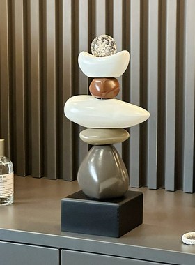 高级感艺术摆件办公室博古架客厅玄关酒柜