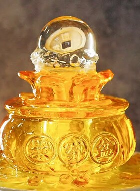 小摆治愈系型面流水喷泉桌件办公室招财转运聚宝盆送朋友同事
