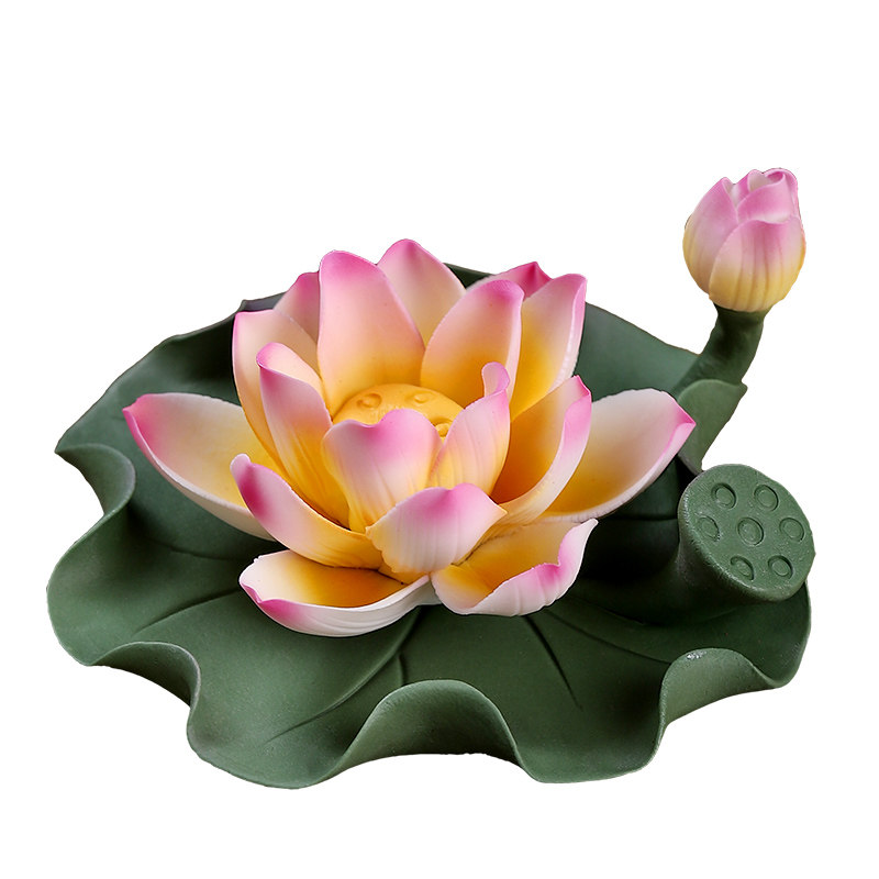 东方泥土传统手工陶瓷莲花香插摆件家用室内线香香座香托点香器,淘宝优惠券,粉丝福利购,淘宝优惠卷