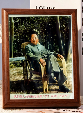 毛主席伟人纪念花香头像相框摆件