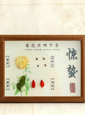 24节气中医馆茶饮文创相框摆件