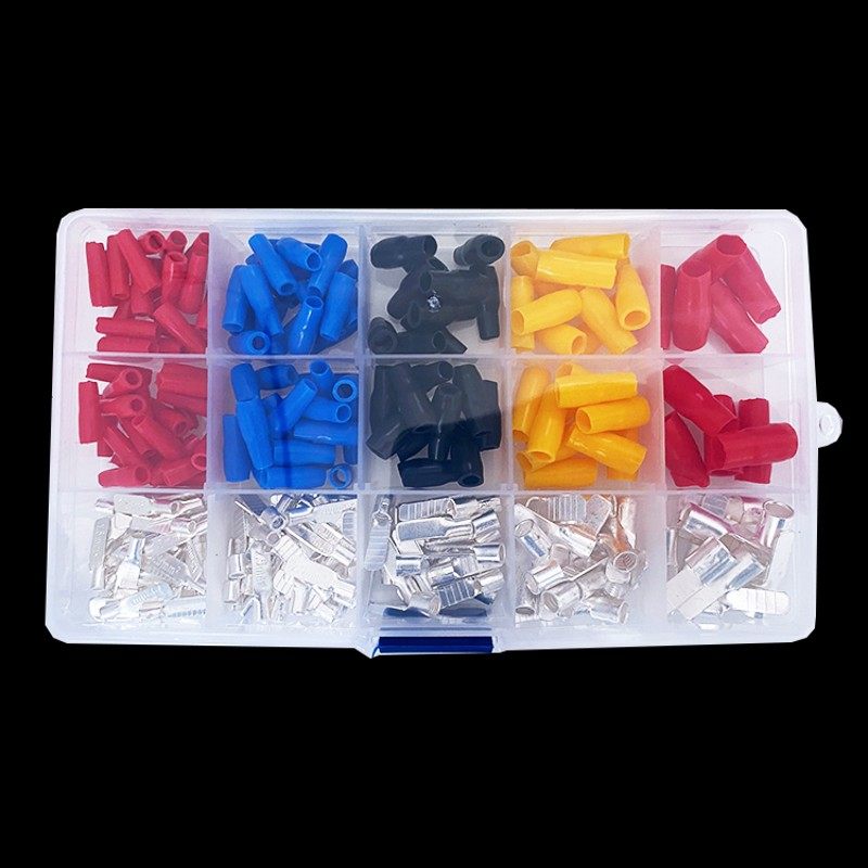 260只C45紫铜插片护套DZ47空开插针铜鼻子端头断路器片型接线端子 - 图3