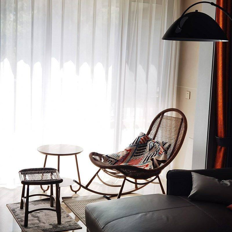 单人阳台休闲藤椅庭院花园懒人舒服久坐沙发躺椅中复古老式摇摇椅,淘宝优惠券,粉丝福利购,淘宝优惠卷