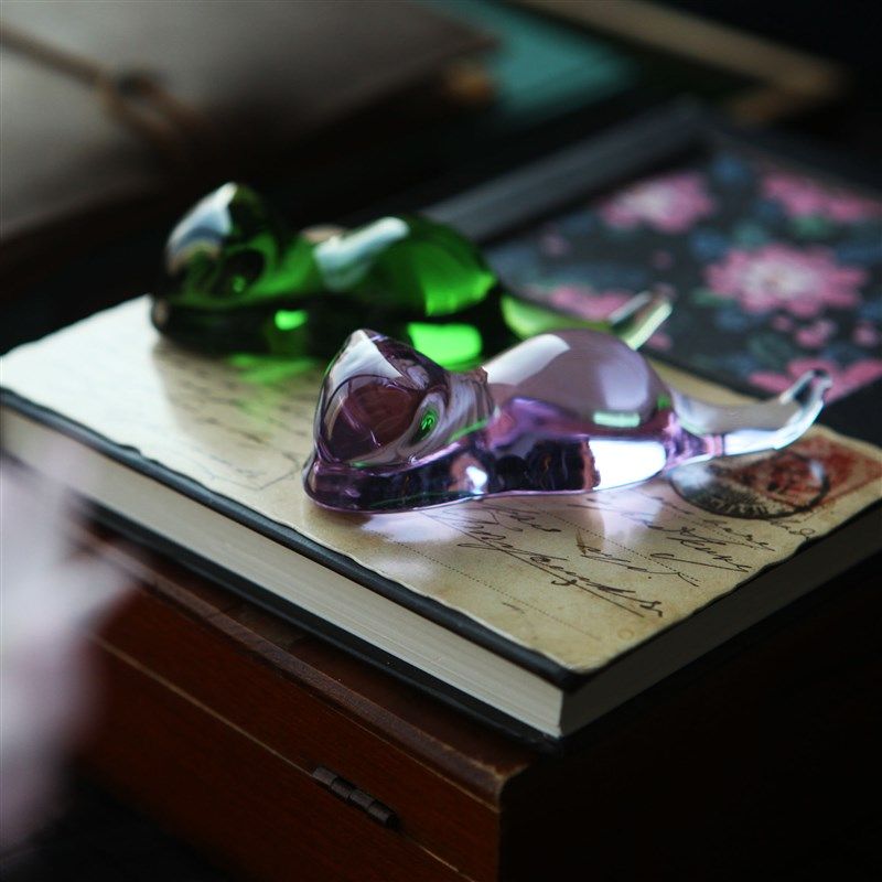 【七十二号笔家】 创意玻璃笔架玻璃笔搁水晶镇纸压纸架 小猫笔搁,淘宝优惠券,粉丝福利购,淘宝优惠卷