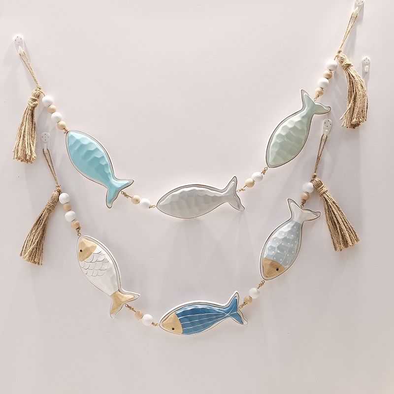 地中海风格鱼骨装饰挂件小鱼墙壁挂饰海洋风儿童房幼儿园墙面饰品,淘宝优惠券,粉丝福利购,淘宝优惠卷