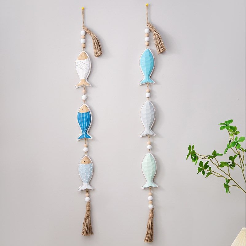 地中海风格鱼骨装饰挂件小鱼墙壁挂饰海洋风儿童房幼儿园墙面饰品,淘宝优惠券,粉丝福利购,淘宝优惠卷
