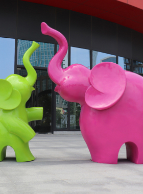 玻璃钢大象雕塑公园景区地产幼儿园别墅抽象动物商业美陈装饰摆件