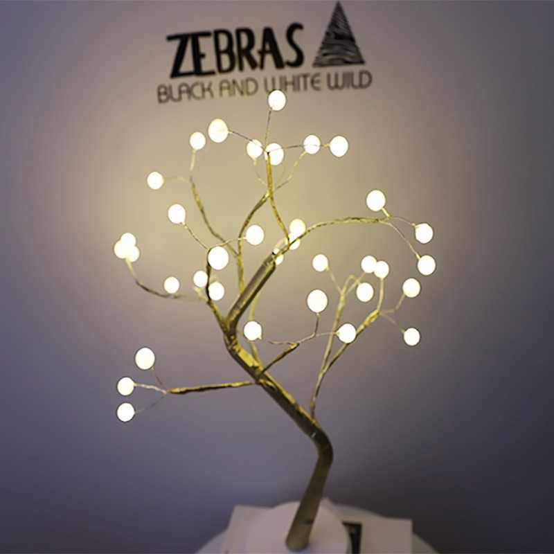 创意台灯usb电池两用梅花铜线星星点点珍珠圣诞树装饰节日台灯led,淘宝优惠券,粉丝福利购,淘宝优惠卷