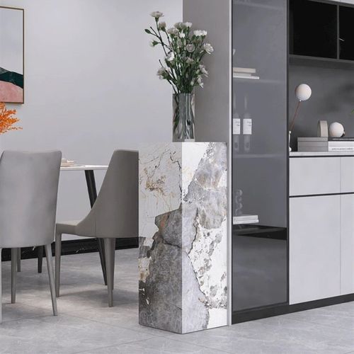 简约岩板花架大理石摆件客厅装饰底座酒店会所装饰样板间 - 图2