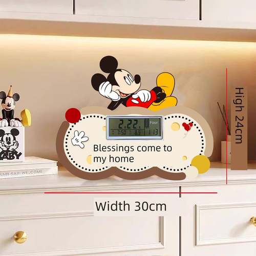 入口门五福我家柿子柿子如意钟式桌饰带闹钟日期功能酒柜客厅 - 图2