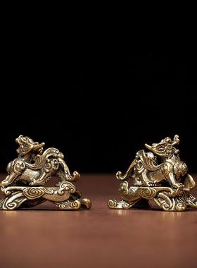 新款复古黄铜招财貔貅一帆风顺四季平安貔貅摆件茶几创意居家摆件