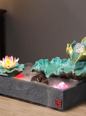 创意流水生财摆件桌面鱼缸循环水装饰客厅玄关办公室摆设开业礼品