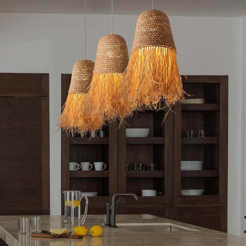 东南亚卧室床头吊灯侘寂风民宿房间客厅电视背景墙创意藤编草编灯,淘宝优惠券,粉丝福利购,淘宝优惠卷