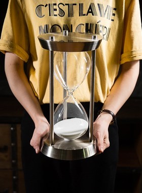 北欧漏计时器家居书架电视柜个性软装饰品网咖搁板复古摆饰摆件