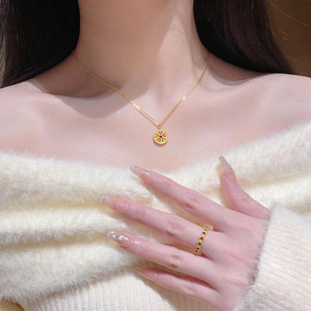 元旦节送礼 优雅贵气蛋面花朵戒指女精致个性轻奢高级感可调节