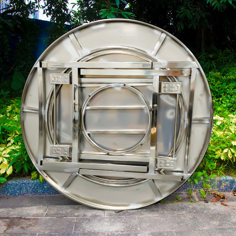 特厚全不锈钢餐桌内置转盘折叠圆桌台面便携式一体家用商贩火锅桌,淘宝优惠券,粉丝福利购,淘宝优惠卷